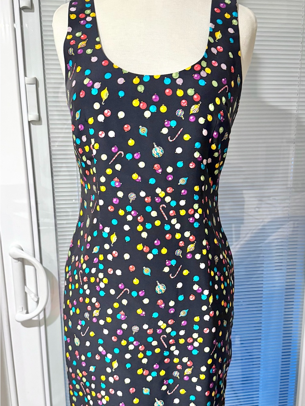 Vintage Nicole Miller Black Mini Dress Christmas ornaments S 4